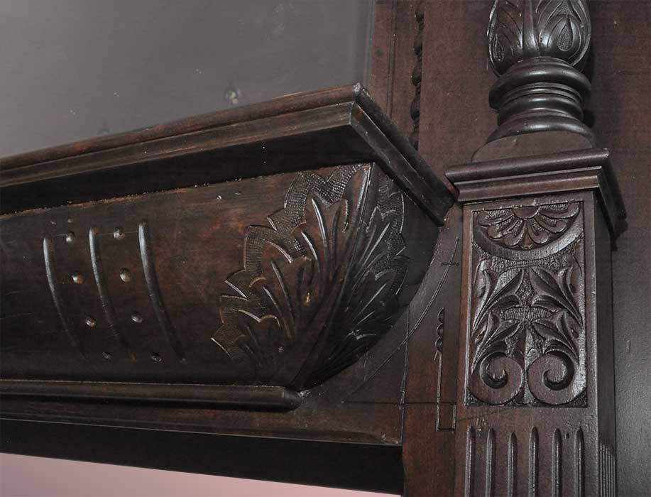 Deeply Carved Cherry Full Mantel
