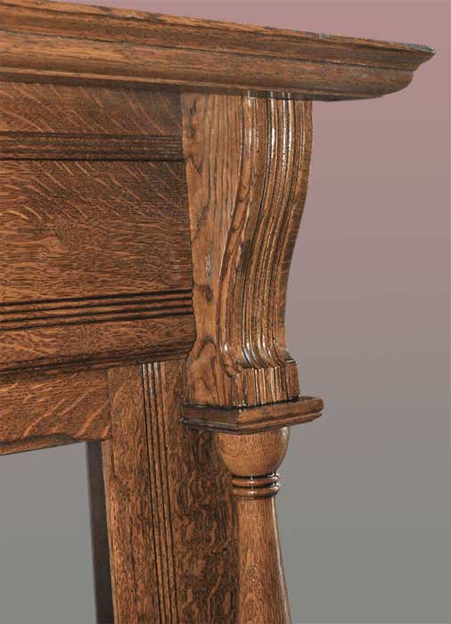 Light Oak Carved Half Mantel