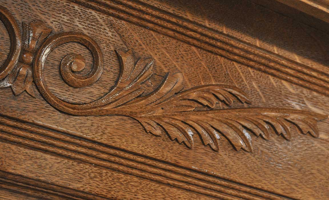 Light Oak Carved Half Mantel