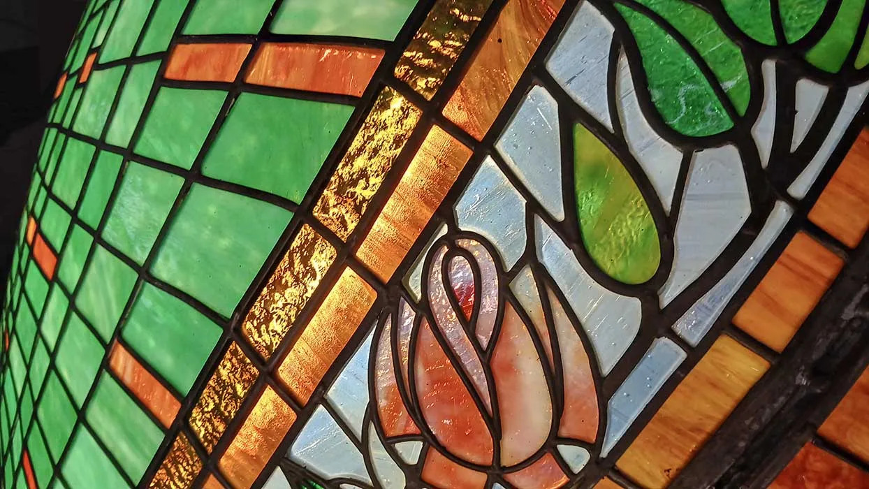 Colorful Stained Glass Dome - Wooden Nickel Antiques
