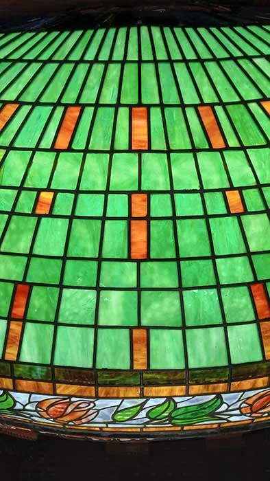Stained Glass antique 建具　【地球儀】 Colorful Stained Glass Dome - Wooden Nickel Antiques
