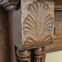 Carved Oak Half Mantel, w/Double Columns