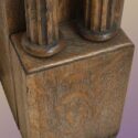 Carved Oak Half Mantel, w/Double Columns