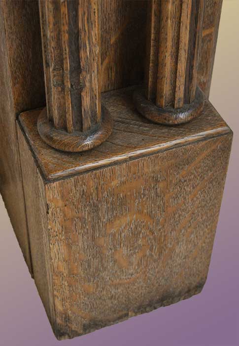 Carved Oak Half Mantel, w/Double Columns