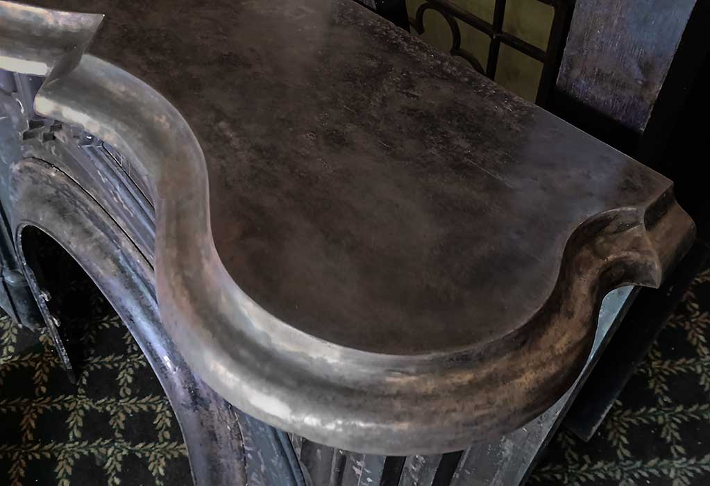 Rough Cast-Iron Half Mantel, w/Arch