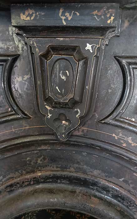 Rough Cast-Iron Half Mantel, w/Arch