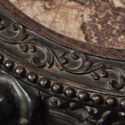 Small Carved Asian Table, w/Inset Marble