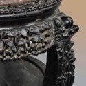 Small Carved Asian Table, w/Inset Marble