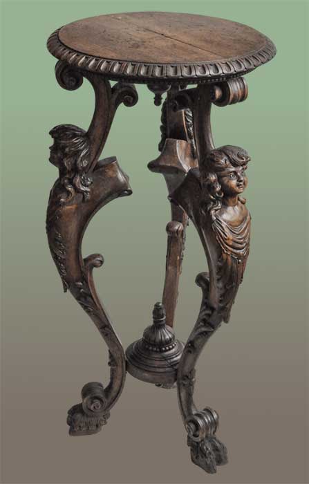 carved Italian figural pedestal