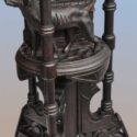 Carved 1875 Folk-Art Dog Pedestal