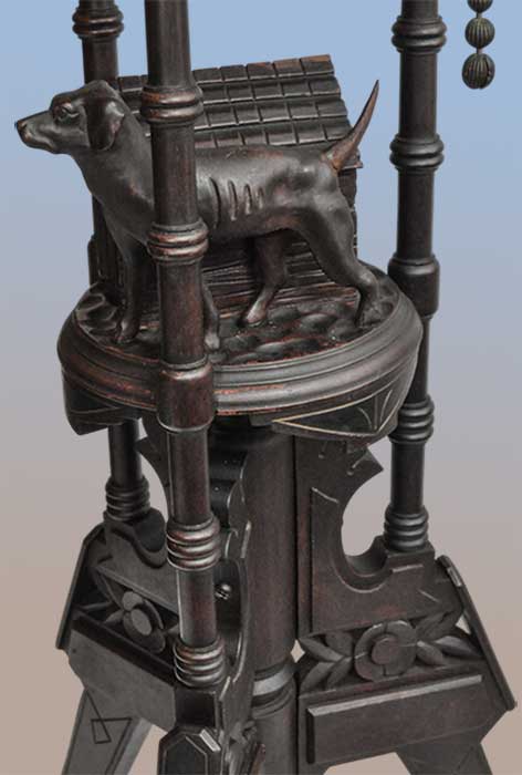Carved 1875 Folk-Art Dog Pedestal