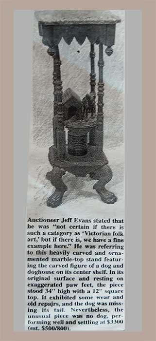 Carved 1875 Folk-Art Dog Pedestal