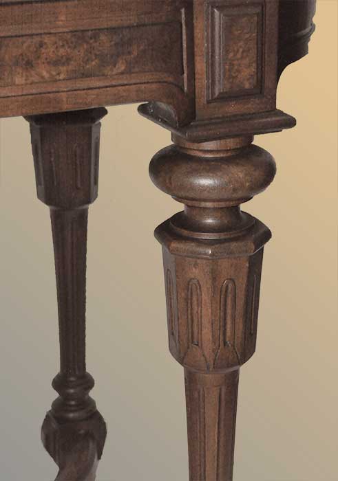 “Eastlake” Table, w/Inset Marble Top