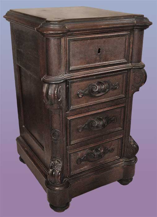 shaped wooden night stand