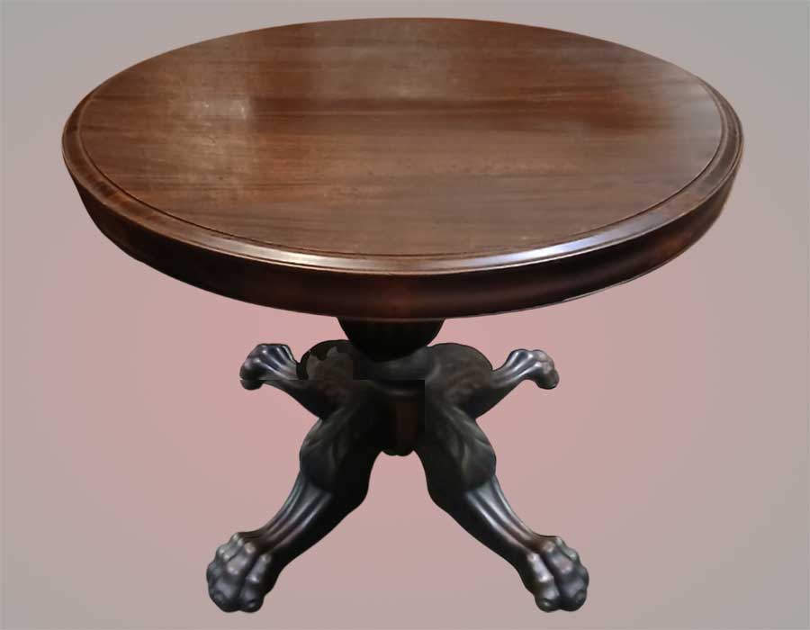 small round mahogany table