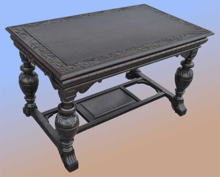 carved mahogany library table