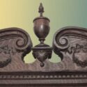 Carved Oak Full Mantel, w/Scrolled Crown