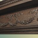 Carved Oak Full Mantel, w/Scrolled Crown
