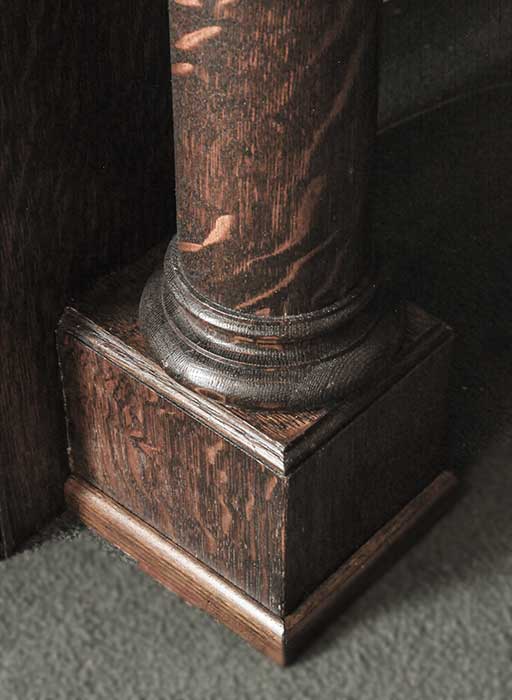 Carved Oak 3/4 Mantel