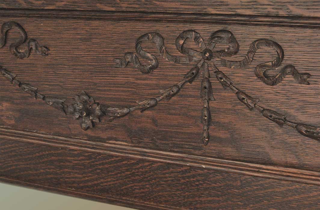 Carved Oak 3/4 Mantel