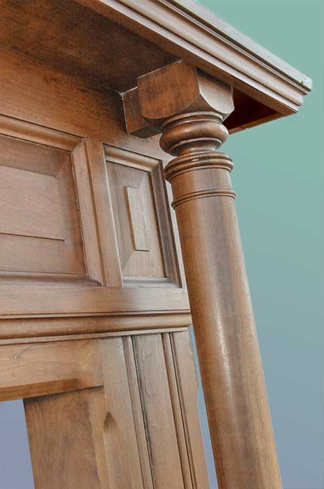 Nicely Carved Walnut Half Mantel