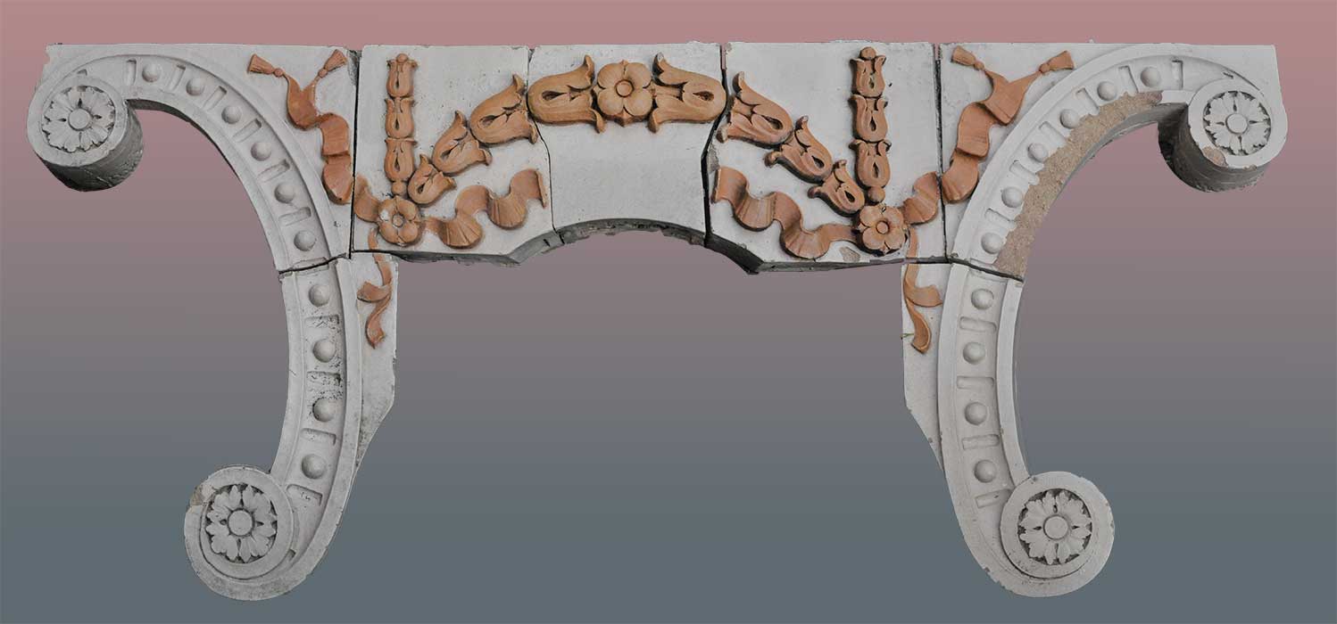 large terra cotta cartouche