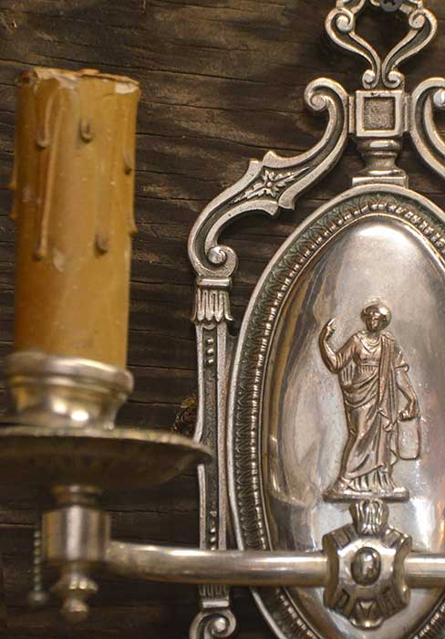 Multiple Pairs of Decorative Silver Plate Sconces