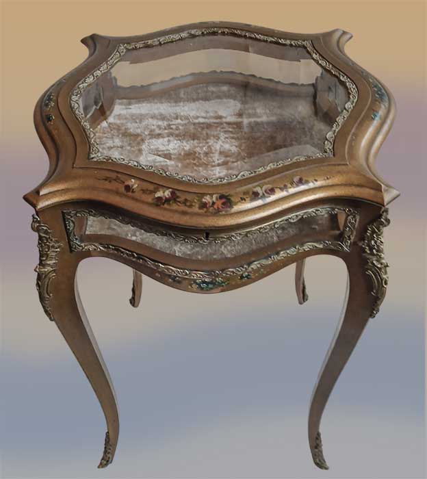 shaped Vernis Martin display show case