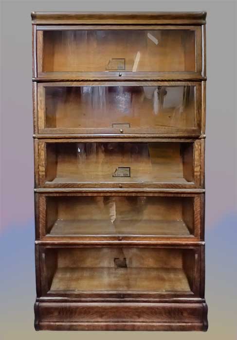 Globe-Wernicke five-stack bookcase with flip-up doors