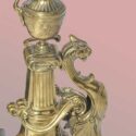 Pair of Brass Andirons, w/Decorative Griffins