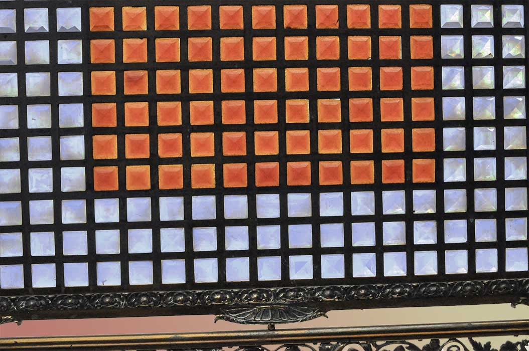 Fireplace Frame, w/Stained Glass Grid