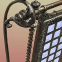 Fireplace Frame, w/Stained Glass Grid