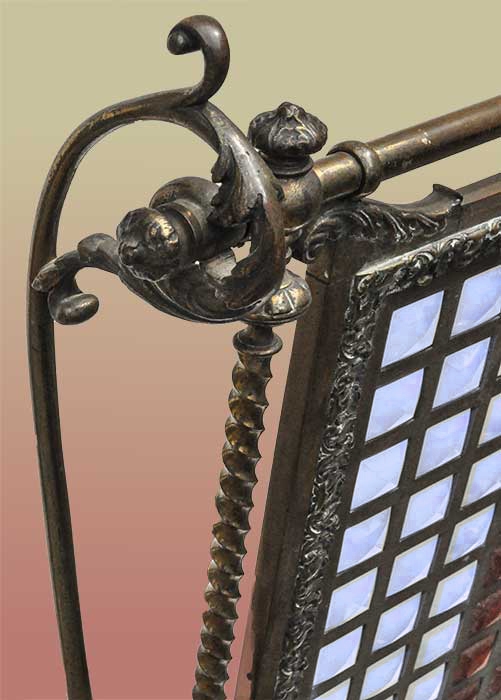 Fireplace Frame, w/Stained Glass Grid
