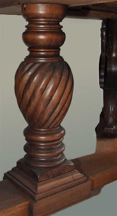 Carved Partners’ Desk, w/Griffin Legs