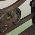 Shaped Oak Armchair, with Decorative Lions