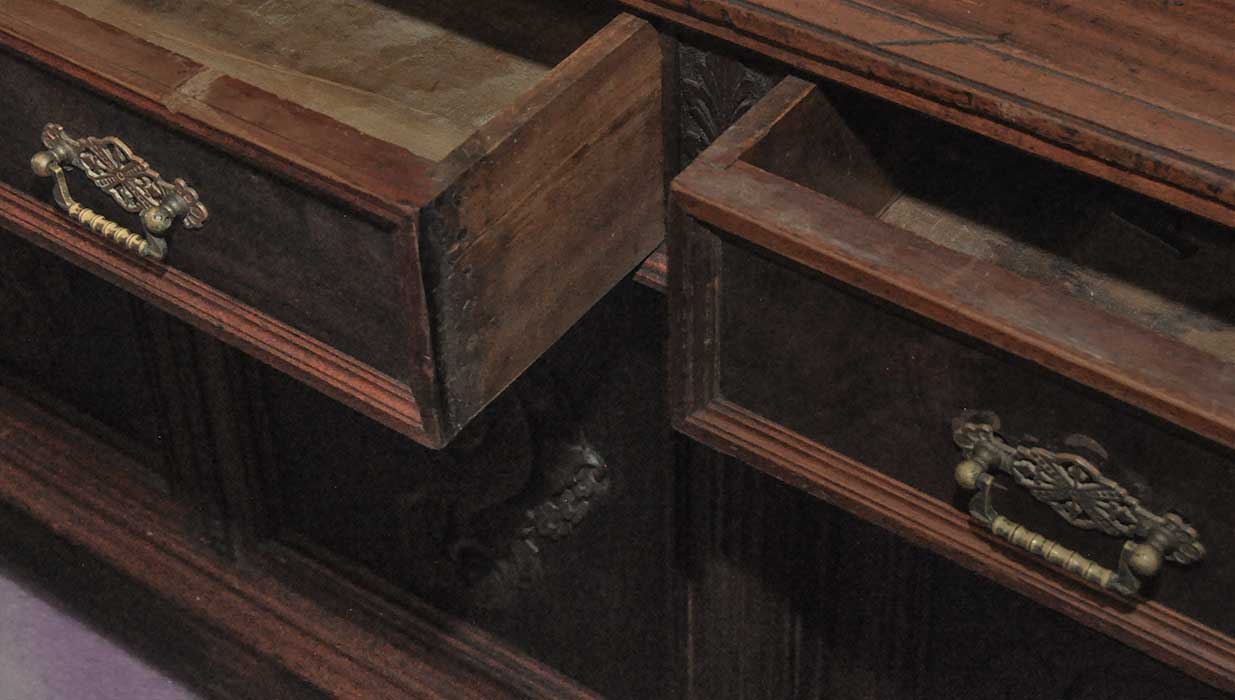 Mahogany Bookcase & Slide-Out Desktop
