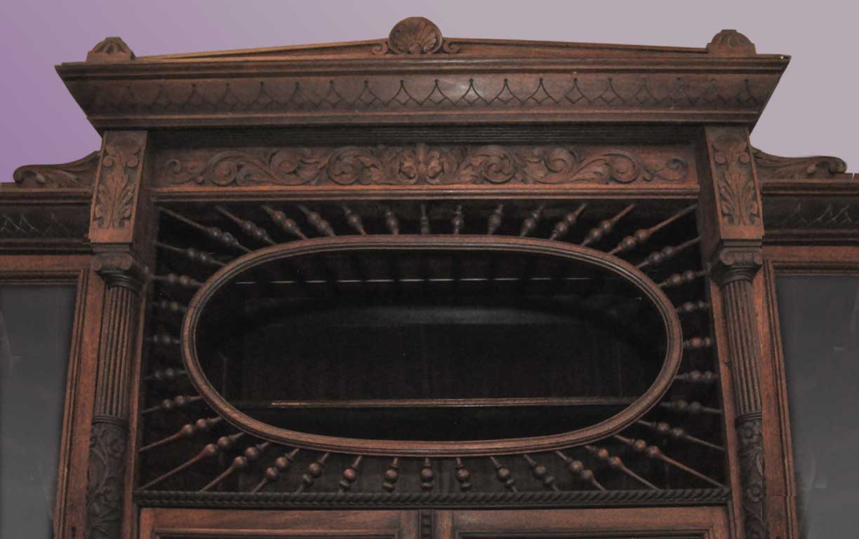 Mahogany Bookcase & Slide-Out Desktop