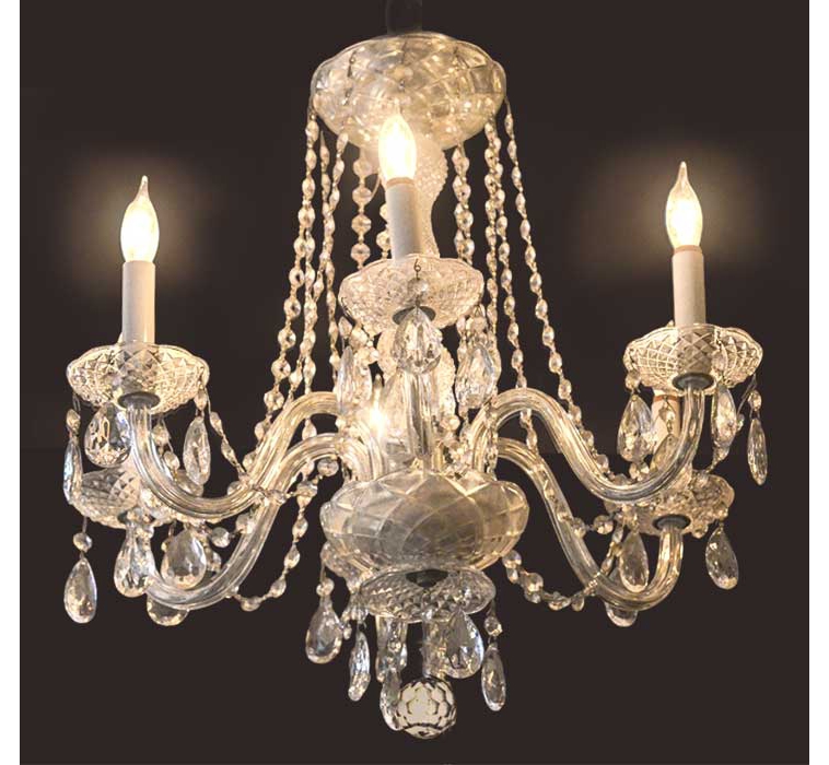 small cut-glass crystal chandelier with garlands