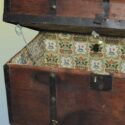 Small Wooden Trunk, with Iron Trim