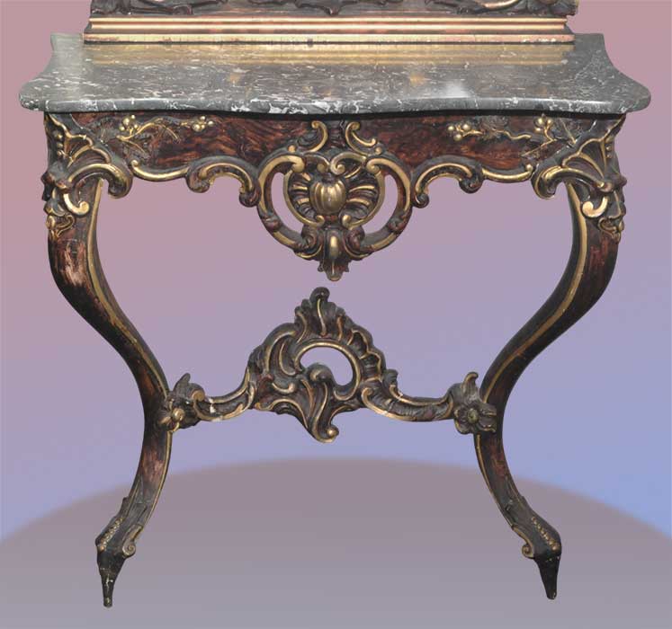 Shaped Pier Mirror, with Bird Crown