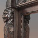 Nice Carved Oak Figural Bookcase