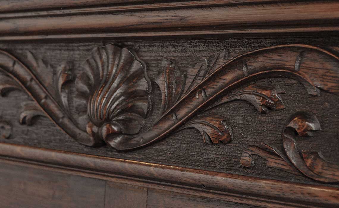 Nice Carved Oak Figural Bookcase