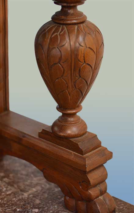 Carved Sideboard, w/Griffins & Marble Top