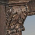 Oak Half Mantel, with Carved Brackets