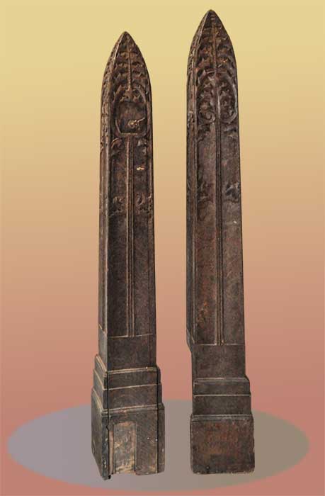 pair of carved Newel posts