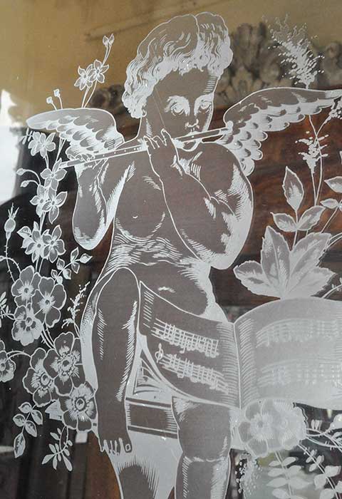 Three-Piece Door Set, w/Cherub Stencils