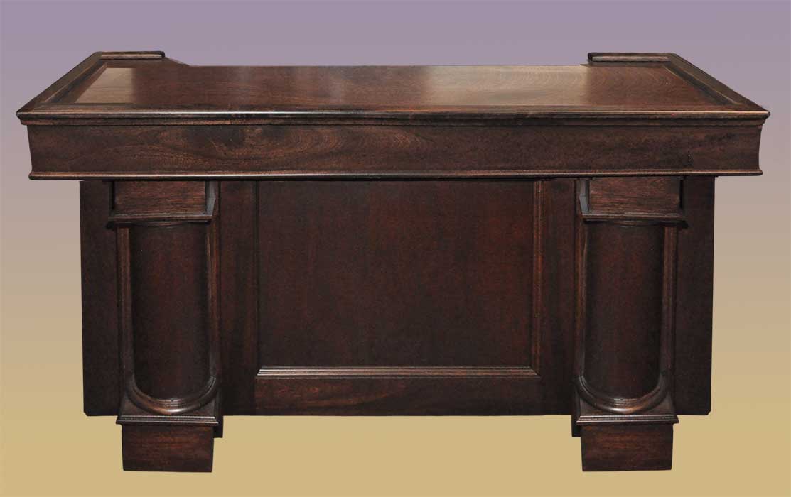 home bar with cylindrical columns