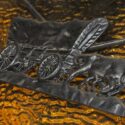 Textured Glass Light, w/Iron Frame