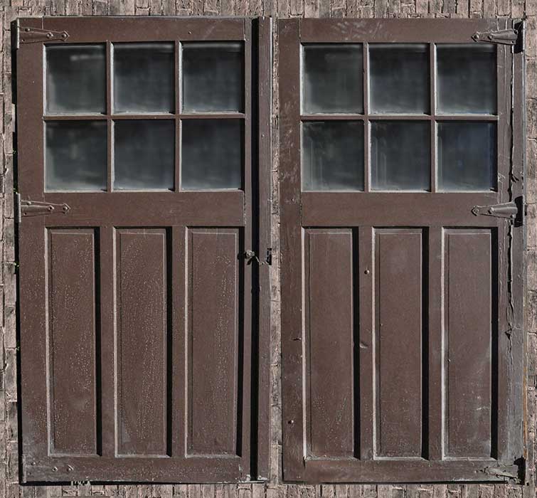 salvaged garage door pairs