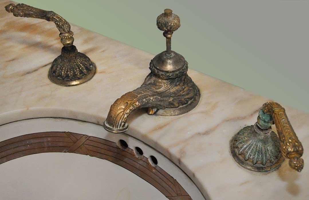 Console Sink, w/Sherle Wagner Faucets